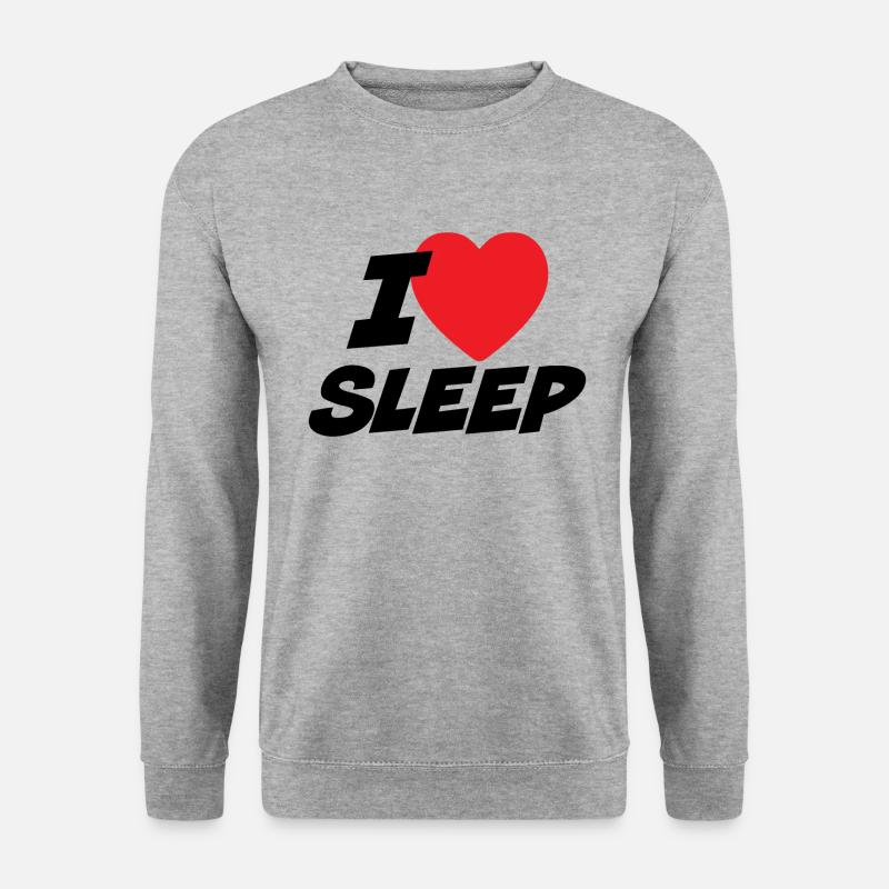Ich liebe Schlaf - Unisex Pullover - Weißgrau meliert