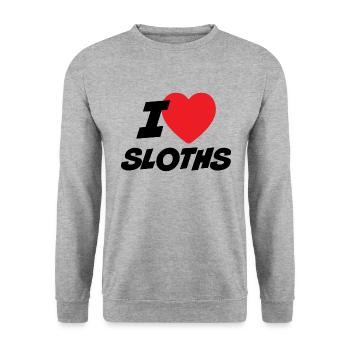 I Love Sloths - Unisex Sweatshirt - salt & pepper - Front - Alina (178cm) & Michal (187cm)