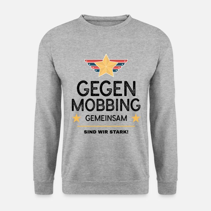 Gegen Mobbing Mobbing Gemeinsam - Unisex Pullover - Weißgrau meliert