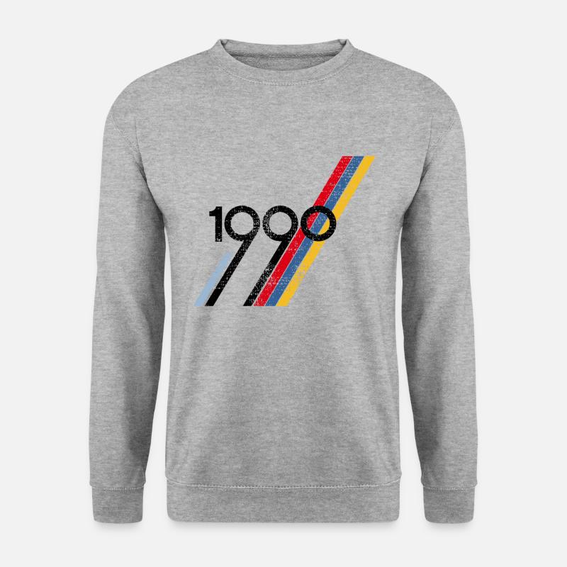 1990 - Unisex Pullover - Weißgrau meliert