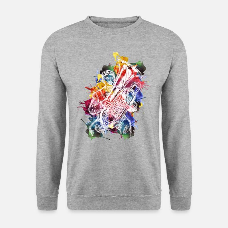 Tuba Spieler Lehrer - Unisex Pullover - Weißgrau meliert