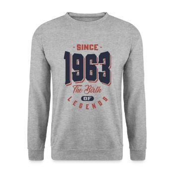 Born in 1963 Birthday - Unisex Sweatshirt - salt & pepper - Front - Alina (178cm) & Michal (187cm)