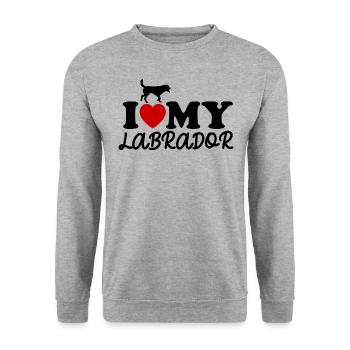 Labrador - Sweat-shirt Unisexe - gris chiné - Devant - Alina (178cm) & Michal (187cm)
