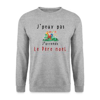 J'peux pas j'attends le père noël - Sweat-shirt Unisexe - gris chiné - Devant - Alina (178cm) & Michal (187cm)