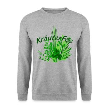 KräuterFee 2 - Unisex Pullover - Weißgrau meliert - Vorne - Alina (178cm) & Michal (187cm)