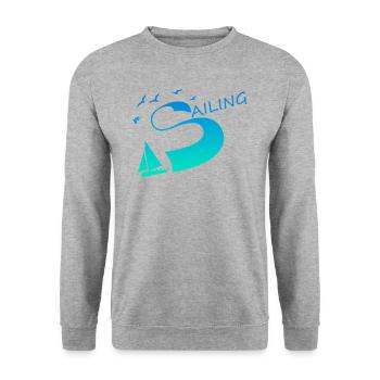 Segeln, Segelschiff, Segler, Sailing Design - Unisex Pullover - Weißgrau meliert - Vorne - Alina (178cm) & Michal (187cm)