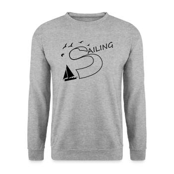 Segeln Segler Segelschiff Skipper Kapitän - Unisex Pullover - Weißgrau meliert - Vorne - Alina (178cm) & Michal (187cm)