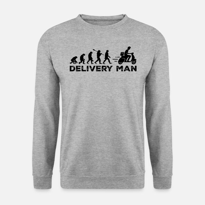 Die Entwicklung des Zustellers - Unisex Pullover - Weißgrau meliert