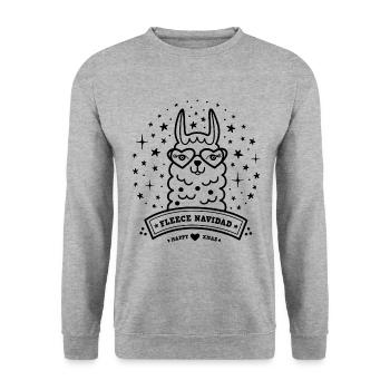 Noël de lama - Sweat-shirt Unisexe - gris chiné - Devant - Alina (178cm) & Michal (187cm)