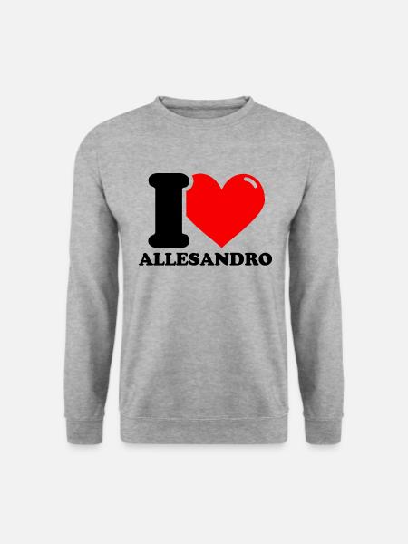 J’aime allesandro Prénom - Sweat-shirt Unisexe - gris chiné