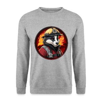 Badger Fire Brigade - Unisex Sweatshirt - salt & pepper - Front - Alina (178cm) & Michal (187cm)