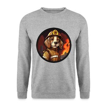 Hunde Feuerwehr - Unisex Pullover - Weißgrau meliert - Vorne - Alina (178cm) & Michal (187cm)