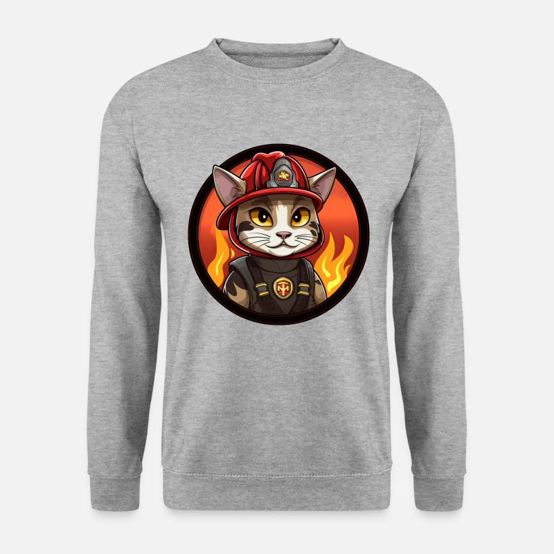 Chats Pompier / Chat pompier - Sweat-shirt Unisexe - gris chiné