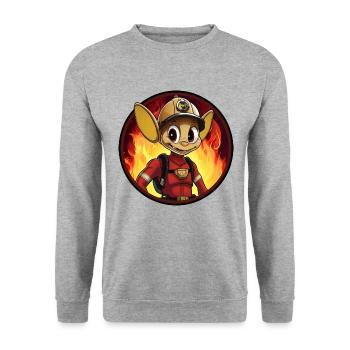 Ants Fire Brigade / Firefighter Ant - Unisex Sweatshirt - salt & pepper - Front - Alina (178cm) & Michal (187cm)