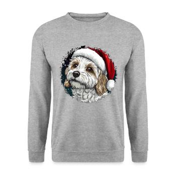 Chiens Noël - Sweat-shirt Unisexe - gris chiné - Devant - Alina (178cm) & Michal (187cm)