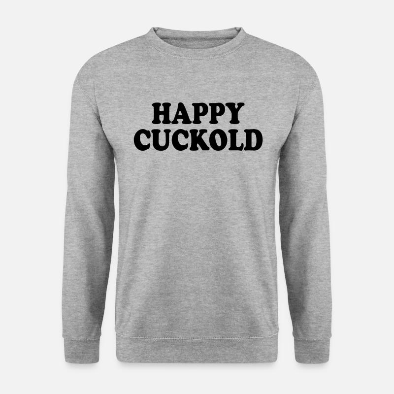 Happy cuckold - Unisex Pullover - Weißgrau meliert