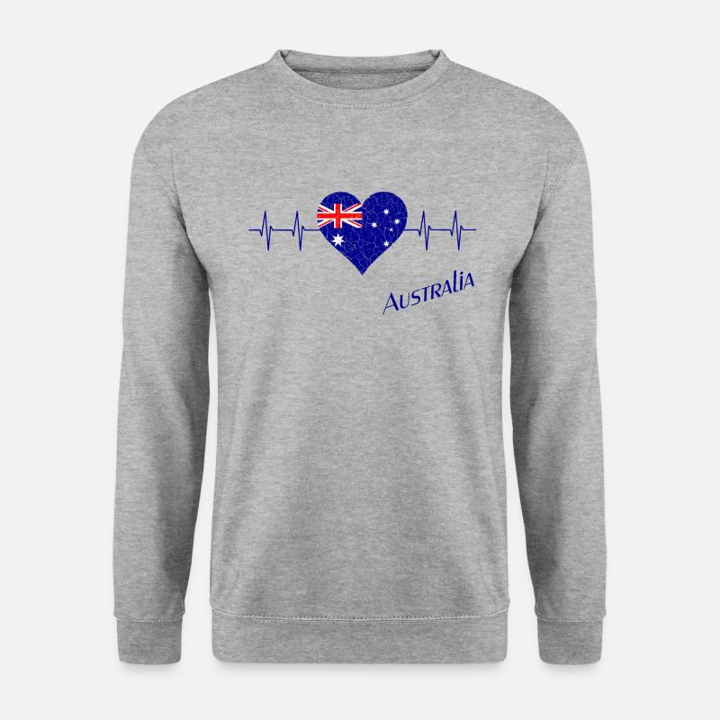 Australien - Unisex Pullover - Weißgrau meliert