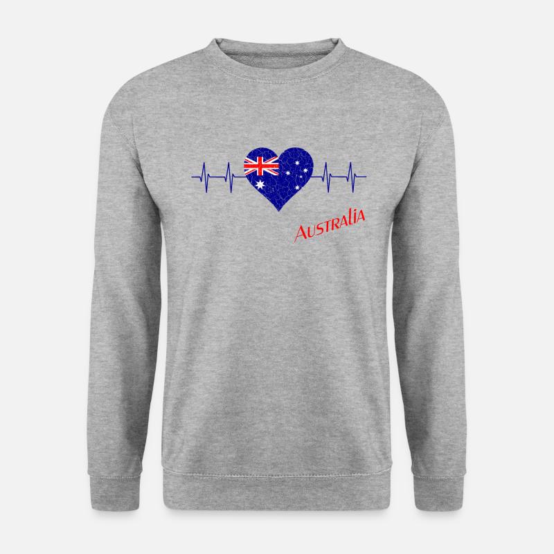 Australien Australia - Unisex Pullover - Weißgrau meliert