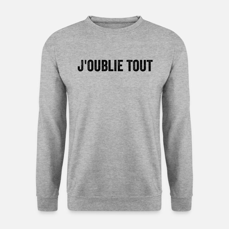 Ich vergesse alles - Unisex Pullover - Weißgrau meliert