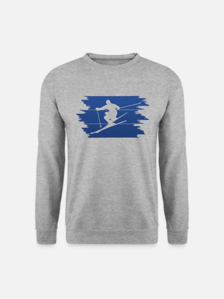 Skifahren Skiing - Unisex Pullover - Weißgrau meliert