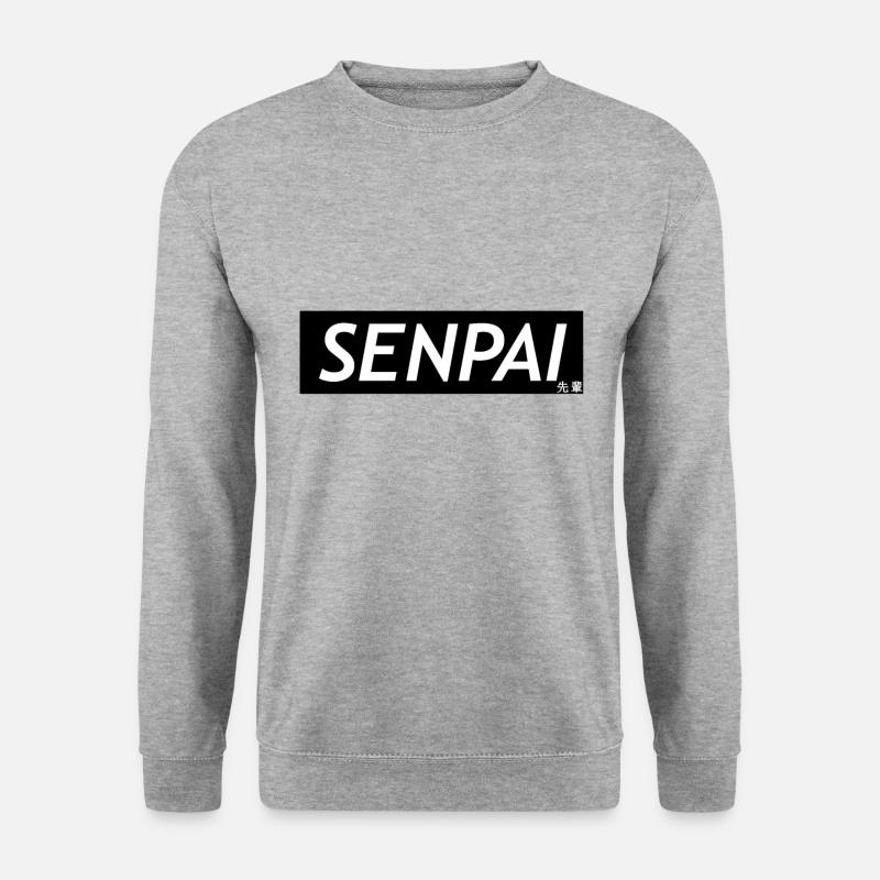 Senpai - Unisex Pullover - Weißgrau meliert