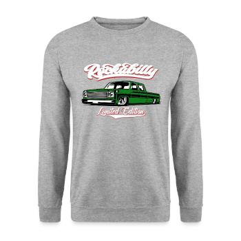 Pickup Musclecar USA - Unisex Pullover - Weißgrau meliert - Vorne - Alina (178cm) & Michal (187cm)