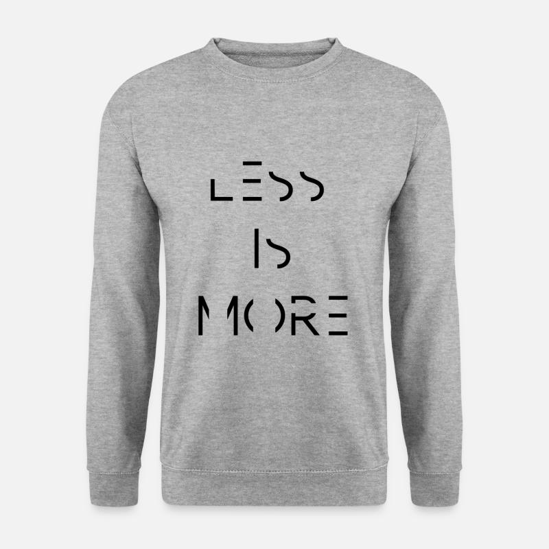 Less is More - Designer - Geschenk Idee - T-Shirt - Unisex Pullover - Weißgrau meliert