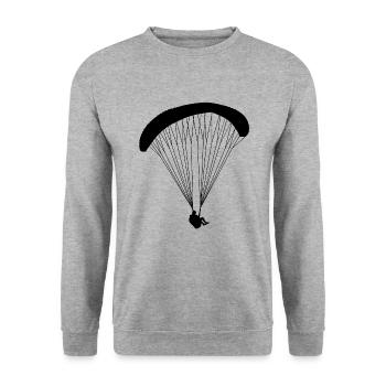 Gleitschirm - Unisex Pullover - Weißgrau meliert - Vorne - Alina (178cm) & Michal (187cm)