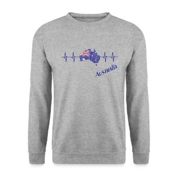 Australien - Australia - Unisex Pullover - Weißgrau meliert - Vorne - Alina (178cm) & Michal (187cm)