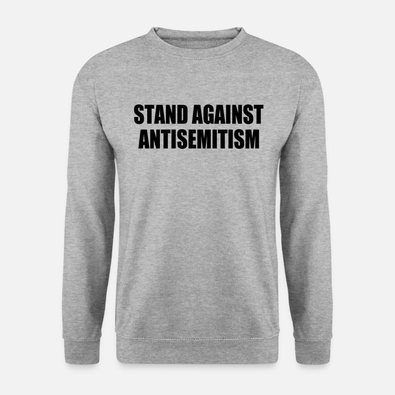 stand against antisemitism - Unisex Pullover - Weißgrau meliert