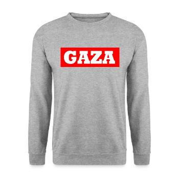 Gaza - Unisex Pullover - Weißgrau meliert - Vorne - Alina (178cm) & Michal (187cm)