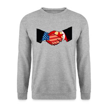  et la paix en Corée du Nord - Sweat-shirt Unisexe - gris chiné - Devant - Alina (178cm) & Michal (187cm)