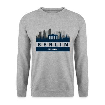 Berlin - Unisex Sweatshirt - salt & pepper - Front - Alina (178cm) & Michal (187cm)