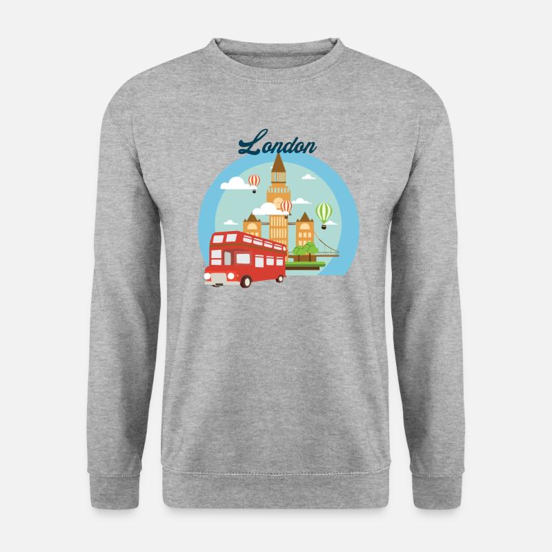London - Unisex Pullover - Weißgrau meliert