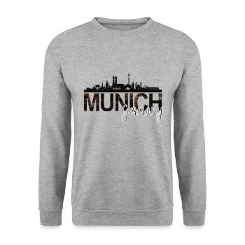 Munich - Unisex Sweatshirt - salt & pepper - Front - Alina (178cm) & Michal (187cm)