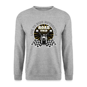 Motorcycle Road Trip - Unisex Sweatshirt - salt & pepper - Front - Alina (178cm) & Michal (187cm)