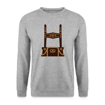 Lederhosen costume - Unisex Sweatshirt - salt & pepper - Front - Alina (178cm) & Michal (187cm)