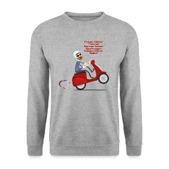 Scooter riding - Unisex Sweatshirt - salt & pepper - Front - Alina (178cm) & Michal (187cm)