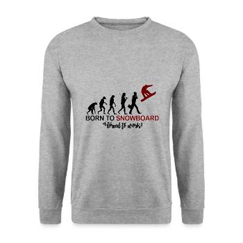 Snowboarden - Unisex Pullover - Weißgrau meliert - Vorne - Alina (178cm) & Michal (187cm)