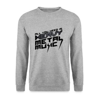 Heavy Metal - Sweat-shirt Unisexe - gris chiné - Devant - Alina (178cm) & Michal (187cm)