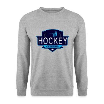 Eishockey - Unisex Pullover - Weißgrau meliert - Vorne - Alina (178cm) & Michal (187cm)