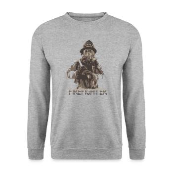 Pompier - Sweat-shirt Unisexe - gris chiné - Devant - Alina (178cm) & Michal (187cm)