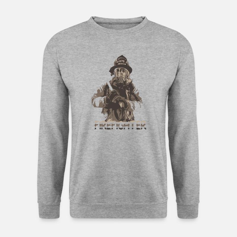 Feuerwehrmann - Unisex Pullover - Weißgrau meliert