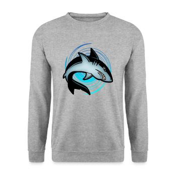 requin - Sweat-shirt Unisexe - gris chiné - Devant - Alina (178cm) & Michal (187cm)
