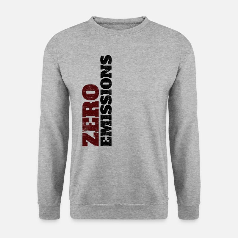 Zero Emissions / elektrisch fahren / Elektroauto - Unisex Pullover - Weißgrau meliert