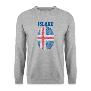 Island - Unisex Pullover - Weißgrau meliert - Vorne - Alina (178cm) & Michal (187cm)