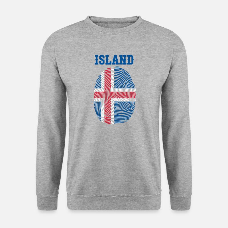 Island - Unisex Pullover - Weißgrau meliert
