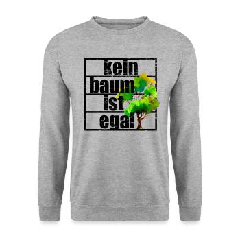 No tree does not matter Climate protection Climate change Climate - Unisex Sweatshirt - salt & pepper - Front - Alina (178cm) & Michal (187cm)