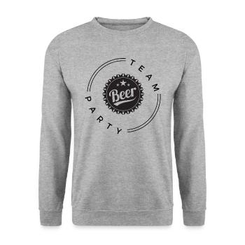 Team Party - Unisex Pullover - Weißgrau meliert - Vorne - Alina (178cm) & Michal (187cm)