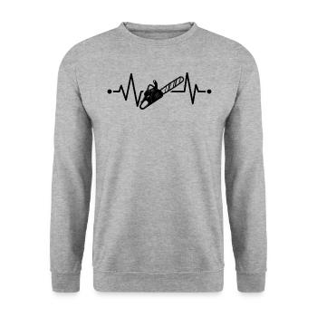 Chainsaw Heartbeat Lumberjack Lumberjack - Unisex Sweatshirt - salt & pepper - Front - Alina (178cm) & Michal (187cm)
